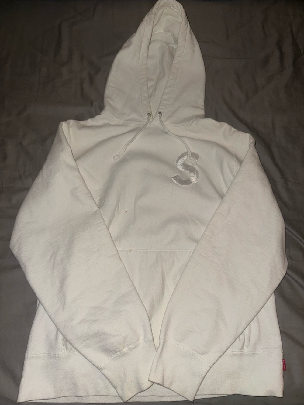 Supreme “S” Logo Hoodie Size Medium White